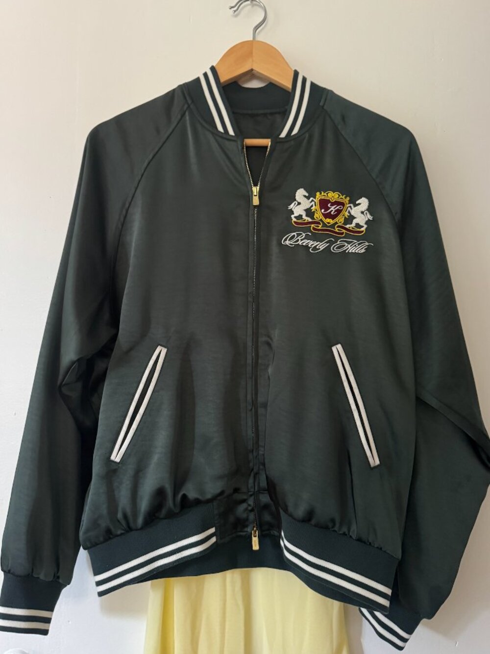 Kith Beverly Hills Vance Bomber Jacket (Exclusive) Deep Green Silk
